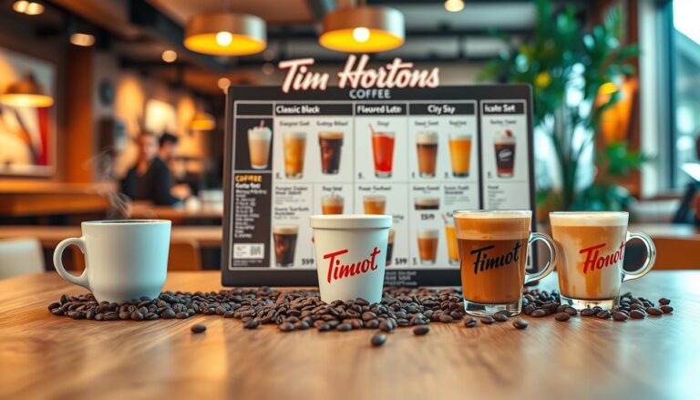 tim hortons coffee menu